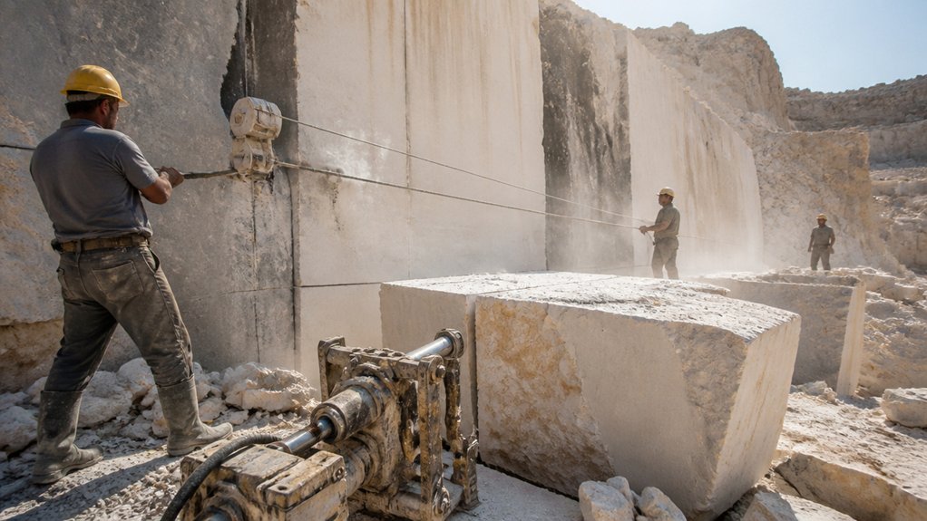 how stone is quarried split cut