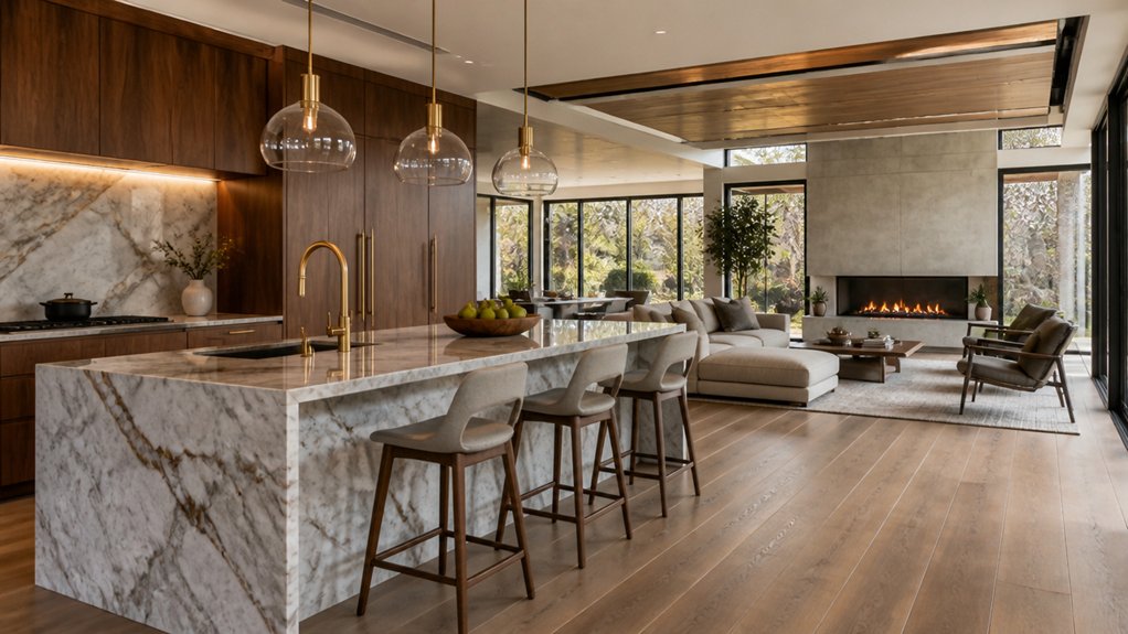 luxury open plan kitchen living space